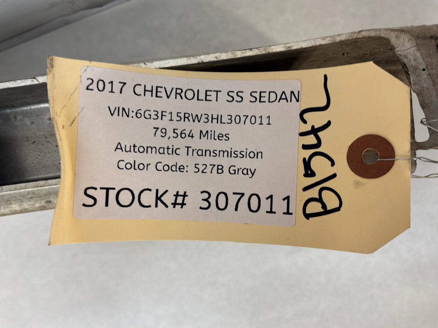 2017 Chevy SS Sedan Rear Impact Reinforcement Bar OEM