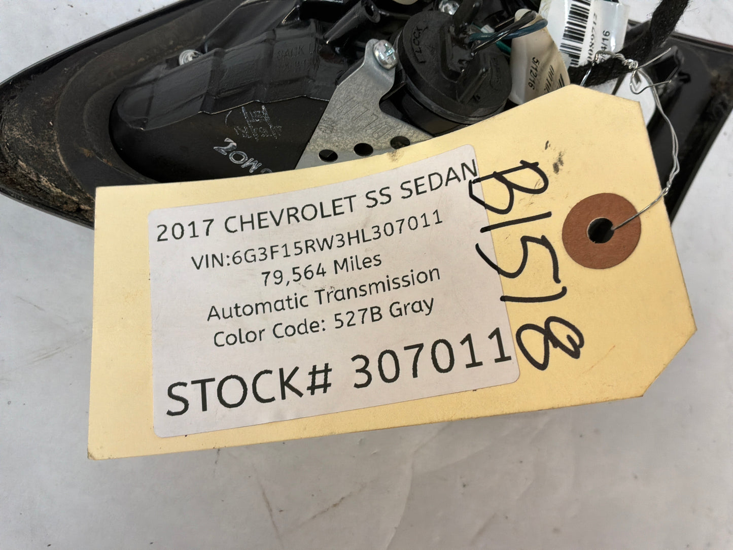 2017 Chevy SS Sedan LH Driver Inner Tail Light Taillight Lamp OEM