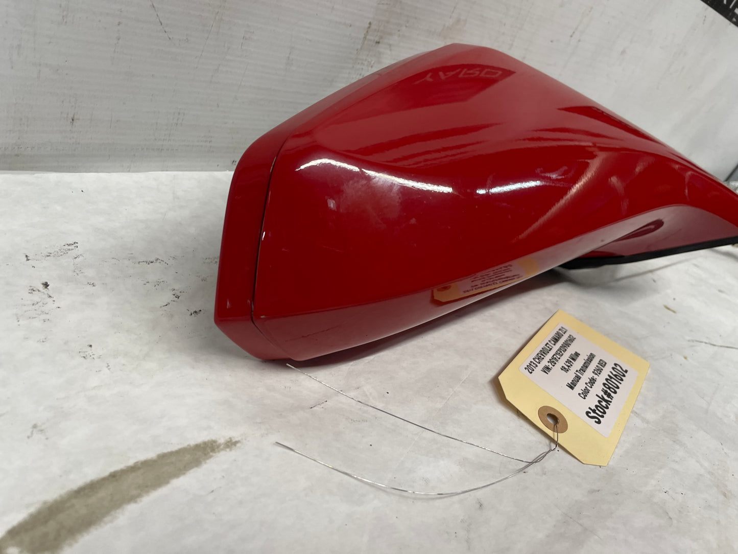2013 Chevy Camaro ZL1 RH Passenger Exterior Heated Mirror Red OEM - Day's Parts Yard