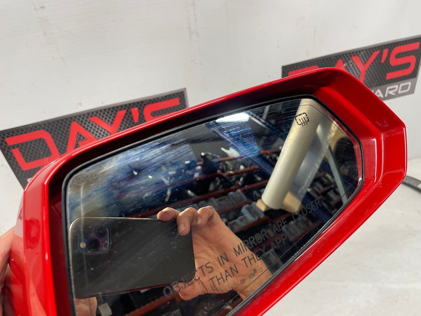 2013 Chevy Camaro ZL1 RH Passenger Exterior Heated Mirror Red OEM - Day's Parts Yard