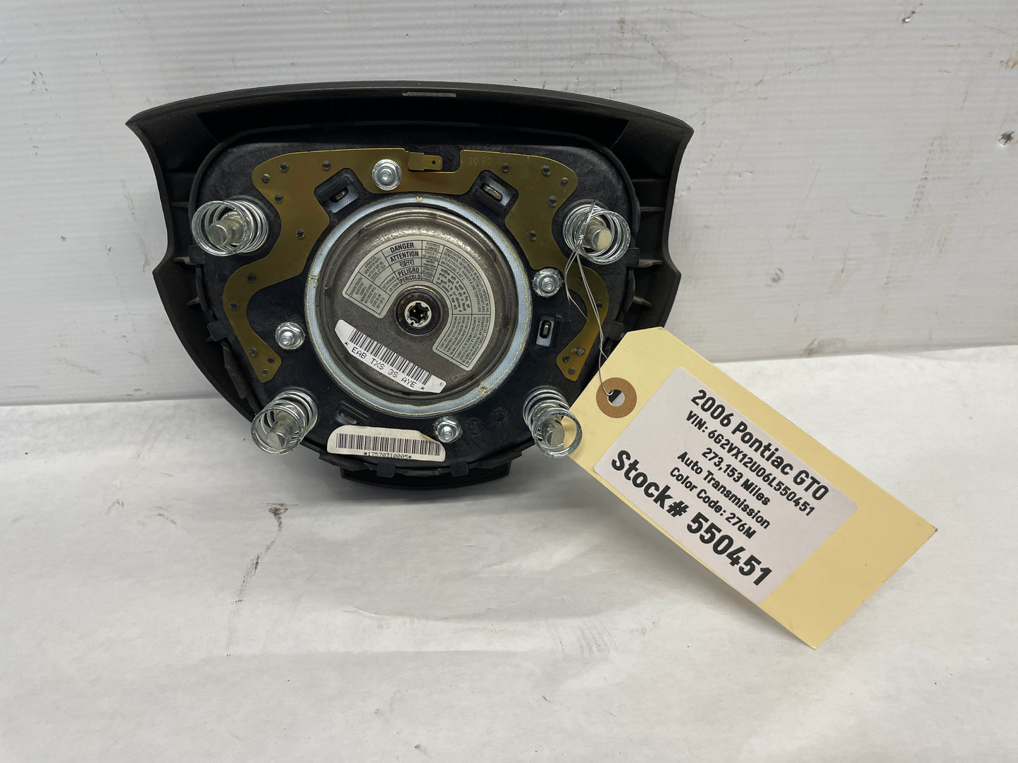 2006 Pontiac GTO Steering Wheel Air Bag Airbag OEM - Day's Parts Yard