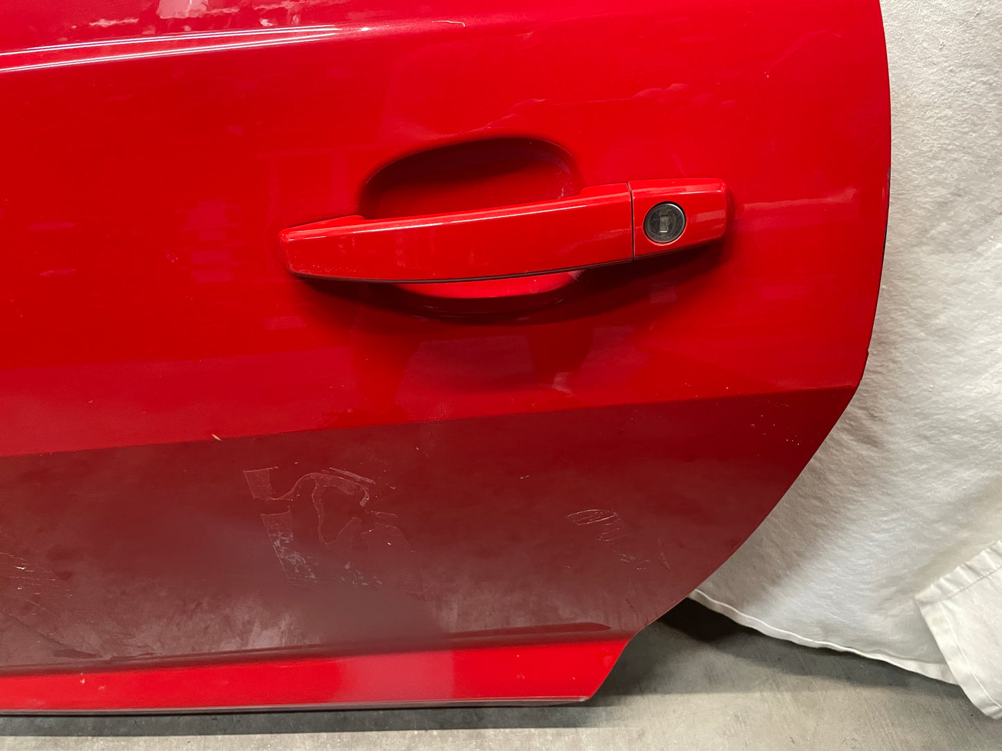 2013 Chevy Camaro ZL LH Driver Front Exterior Door Red OEM - Day's Parts Yard
