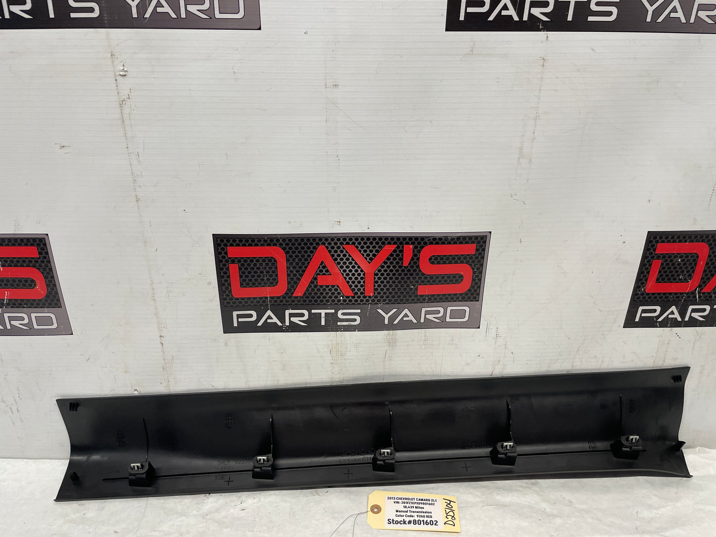 2013 Chevy Camaro ZL1 RH Passenger Door Seal Scuff Plate OEM - Day's Parts Yard