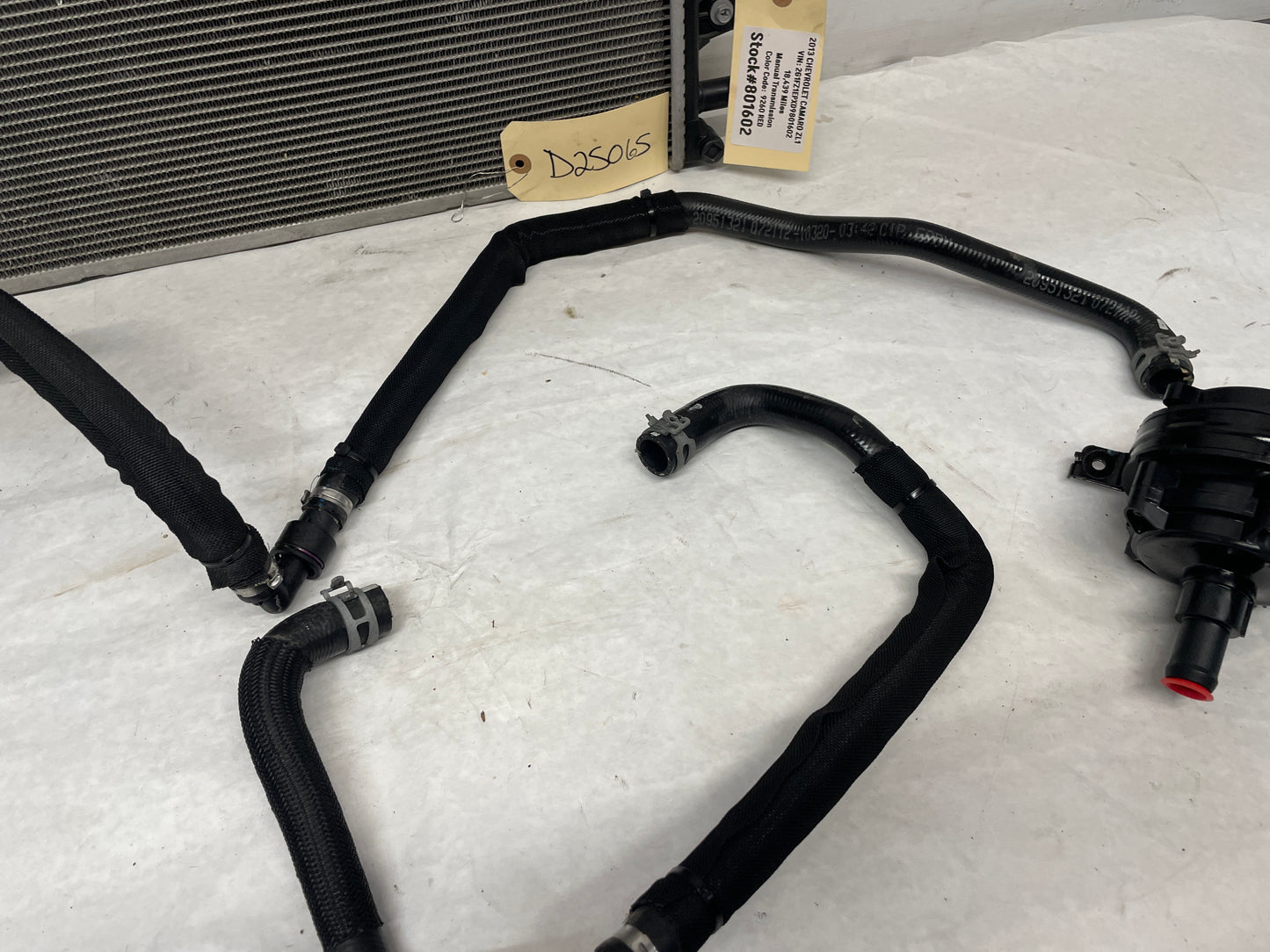 2013 Chevy Camaro ZL1 Supercharger Heat Exchanger Intercooler Pump Cooler Hoses Lines Assembly OEM - Day's Parts Yard