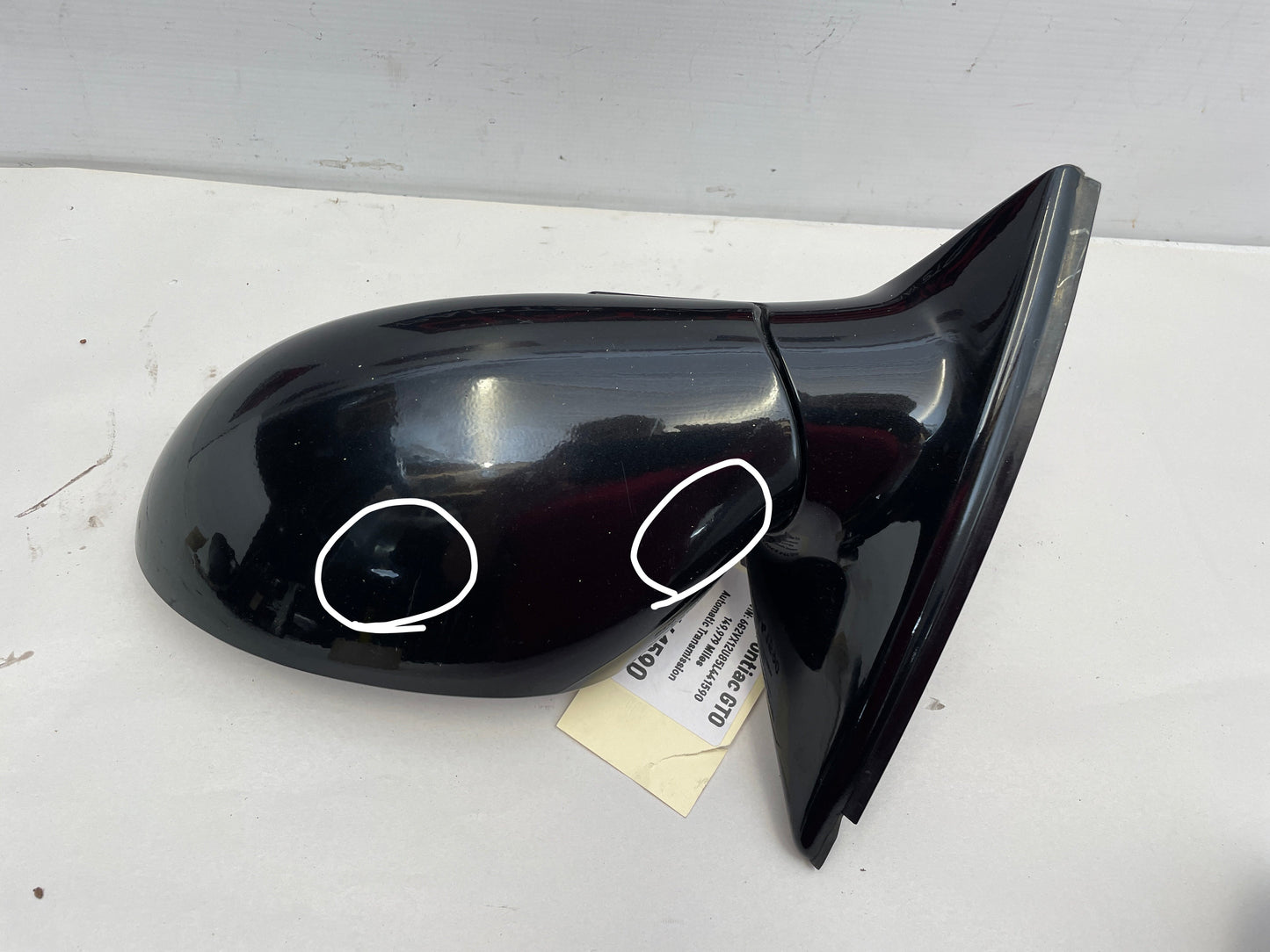 2005 Pontiac GTO LH Driver Exterior Side Mirror Black 92209466 OEM - Day's Parts Yard