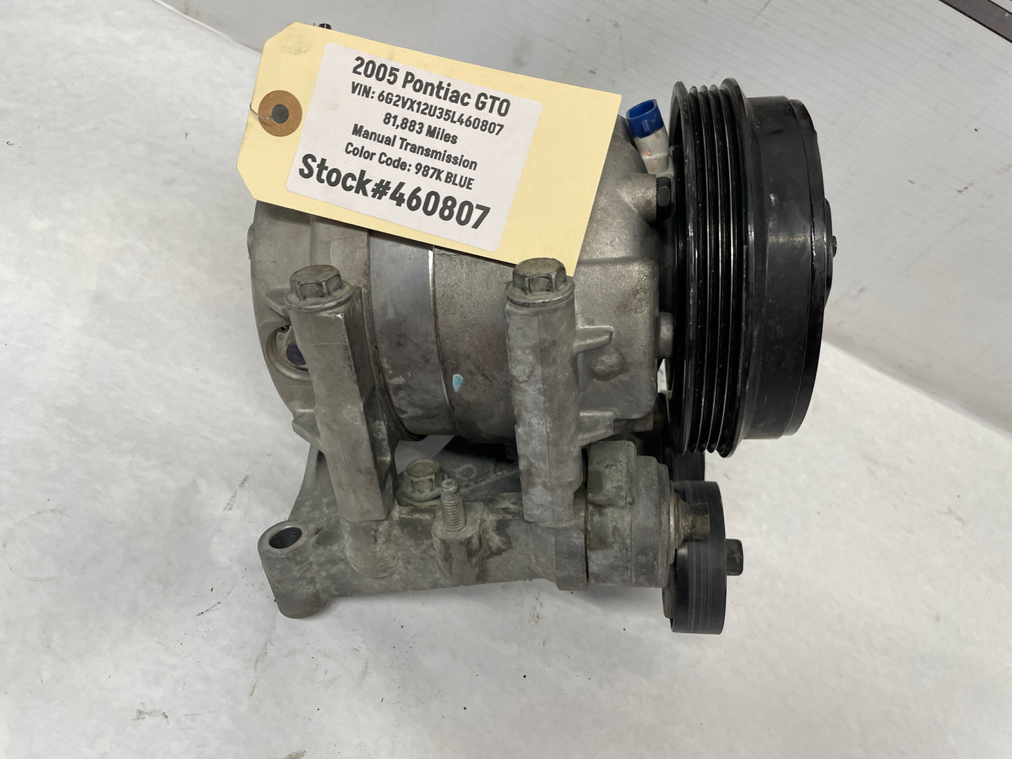 2005 Pontiac GTO AC Air Conditioner Compressor w/ Bracket OEM - Day's Parts Yard