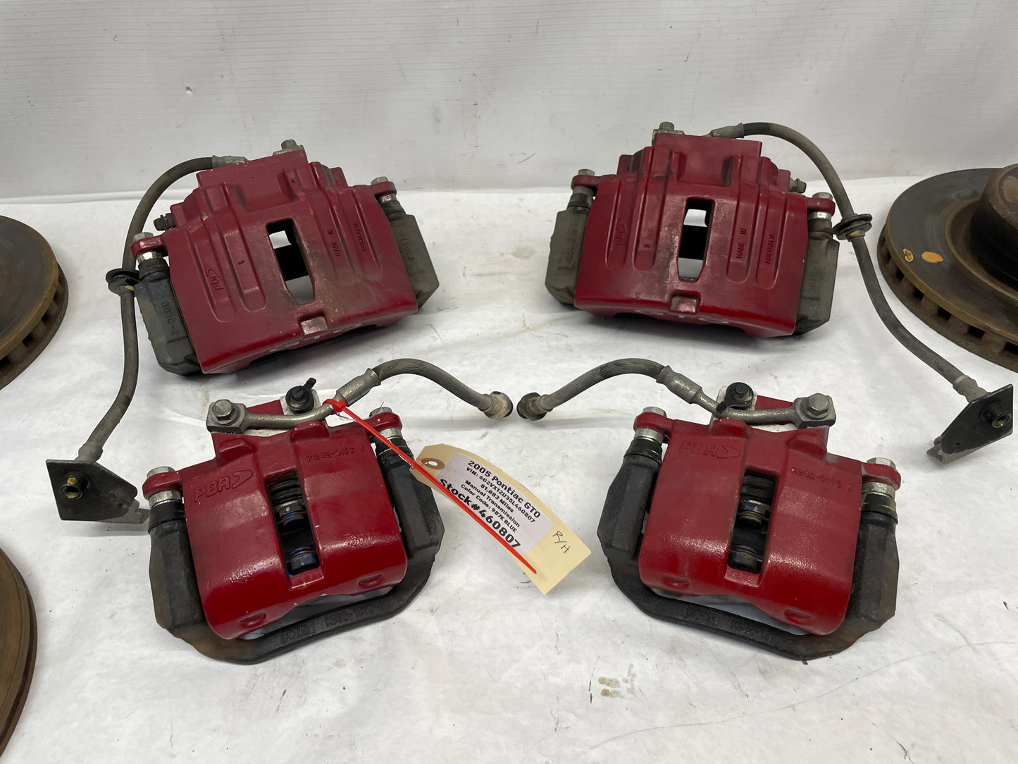 2005 Pontiac GTO PBR Brake Calipers and Rotors Front & Rear OEM - Day's Parts Yard