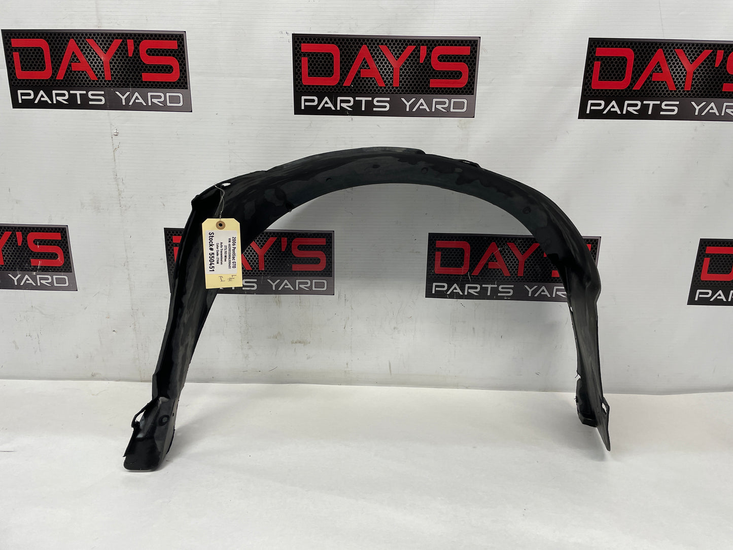 2006 Pontiac GTO LH Driver Front Fender Wheel House Well Liner OEM - Day's Parts Yard
