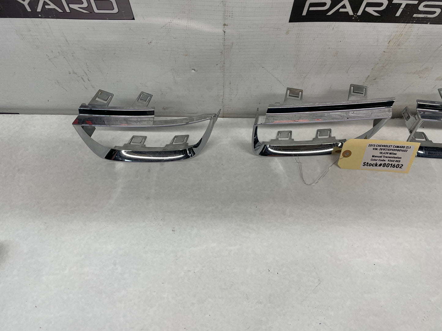 2013 Chevy Camaro ZL1 RH & LH Inner Tail Light Taillight Chrome Bezels OEM - Day's Parts Yard