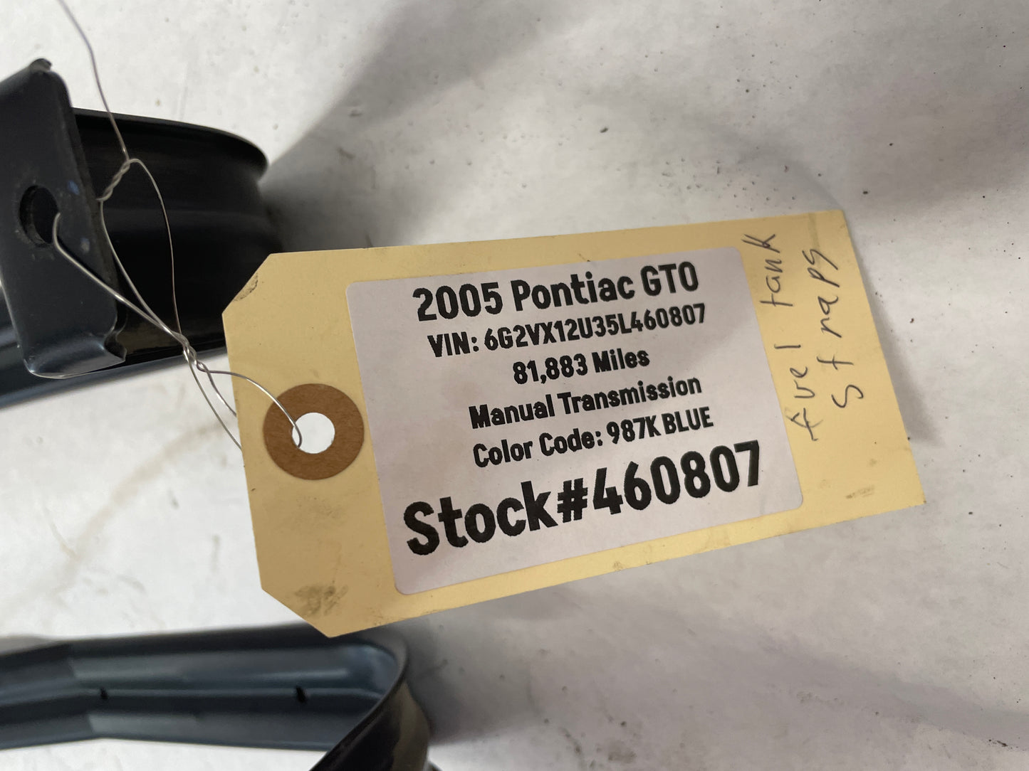 2005 Pontiac GTO Gas Fuel Tank Straps Mounting Brackets Supports OEM - Day's Parts Yard
