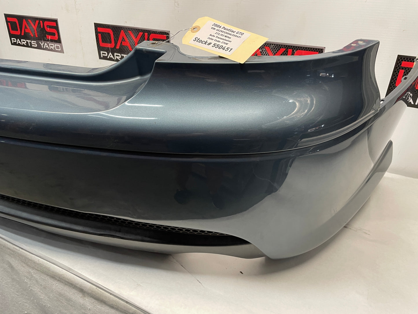 2006 Pontiac GTO Complete Rear Bumper Cover w/ Insert Valance Panel OEM - Day's Parts Yard