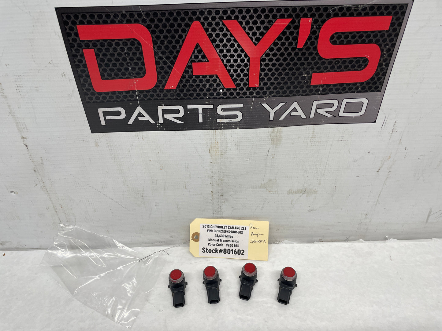 2013 Chevy Camaro ZL1 Rear Bumper Back Up Parking Sensors OEM - Day's Parts Yard
