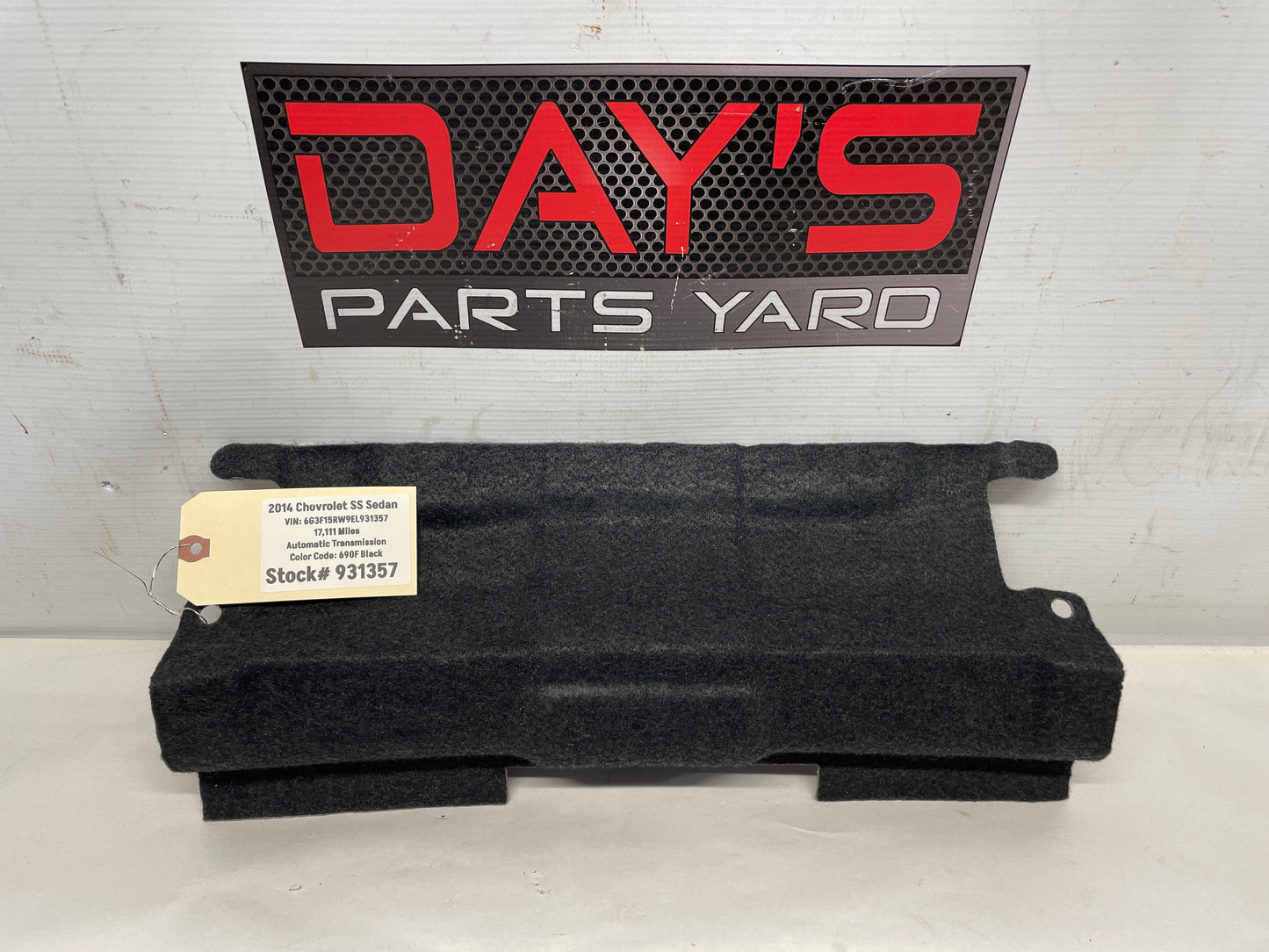 2014 Chevy SS Sedan Rear Seat Ski Port Felt Carpet OEM - Day's Parts Yard