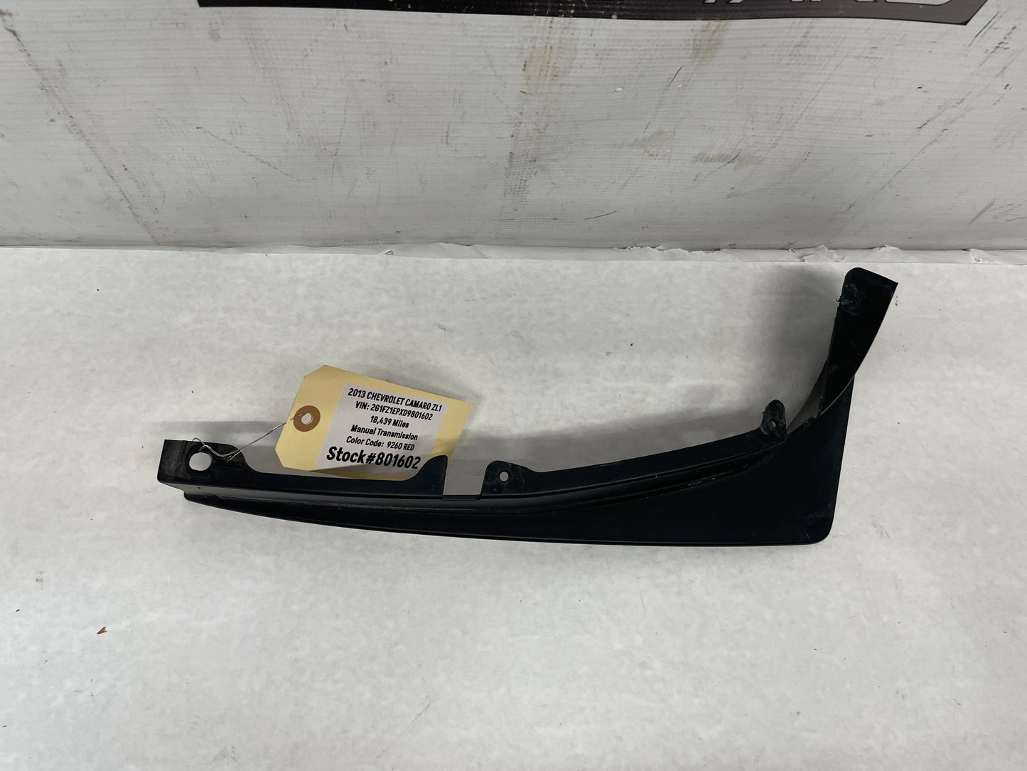 2013 Chevy Camaro ZL1 LH Driver Front Bumper Fascia Wheel Well Trim Molding OEM - Day's Parts Yard