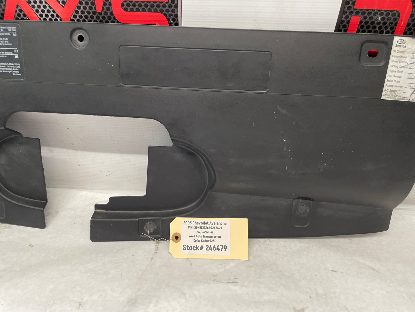 2005 Chevy Avalanche Radiator Upper Air Baffle Cover OEM - Day's Parts Yard