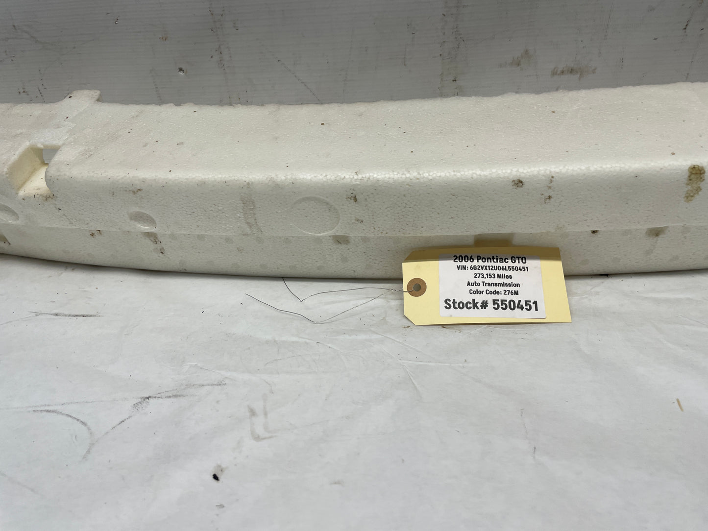 2006 Pontiac GTO Rear Bumper Impact Energy Absorber Foam OEM - Day's Parts Yard