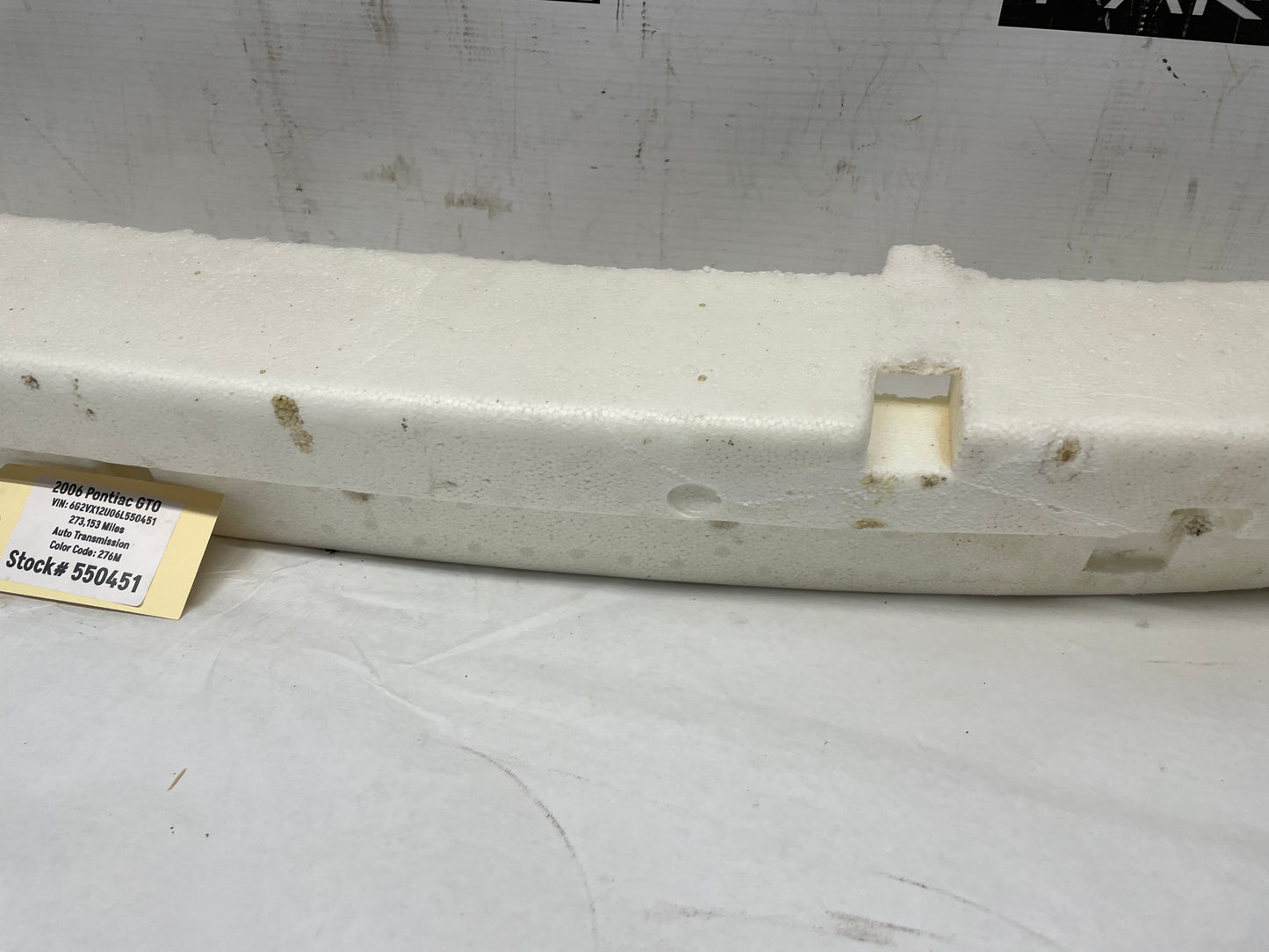 2006 Pontiac GTO Rear Bumper Impact Energy Absorber Foam OEM - Day's Parts Yard