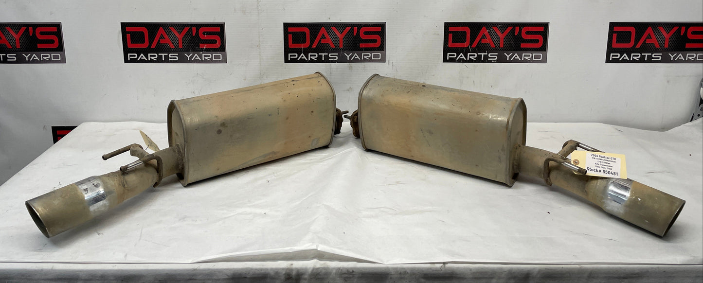 2006 Pontiac GTO RH & LH Axle Back Exhaust Mufflers Factory OEM - Day's Parts Yard