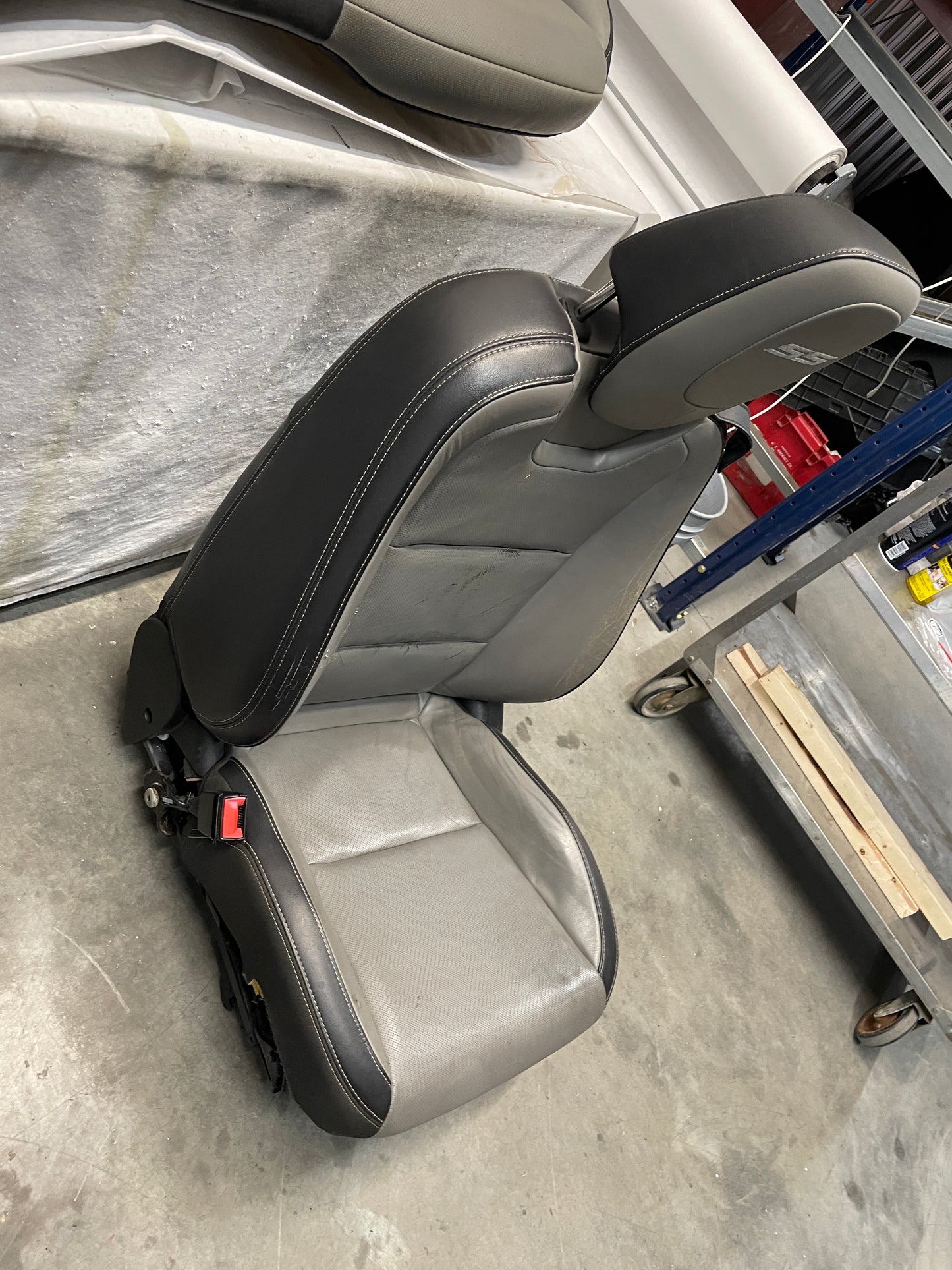 2012 Chevy Camaro SS Seats Fronts and Rears Black and Gray Grey Leather OEM - Day's Parts Yard