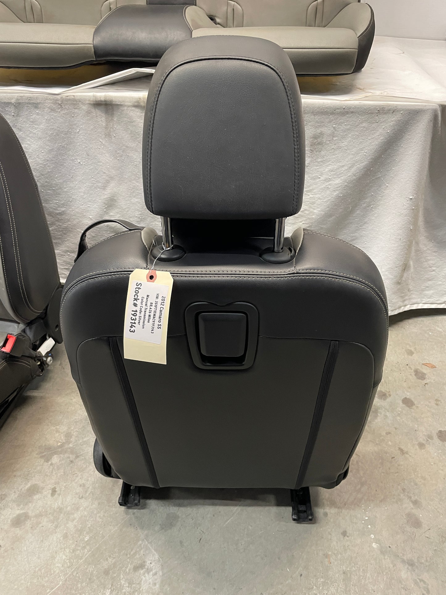 2012 Chevy Camaro SS Seats Fronts and Rears Black and Gray Grey Leather OEM - Day's Parts Yard