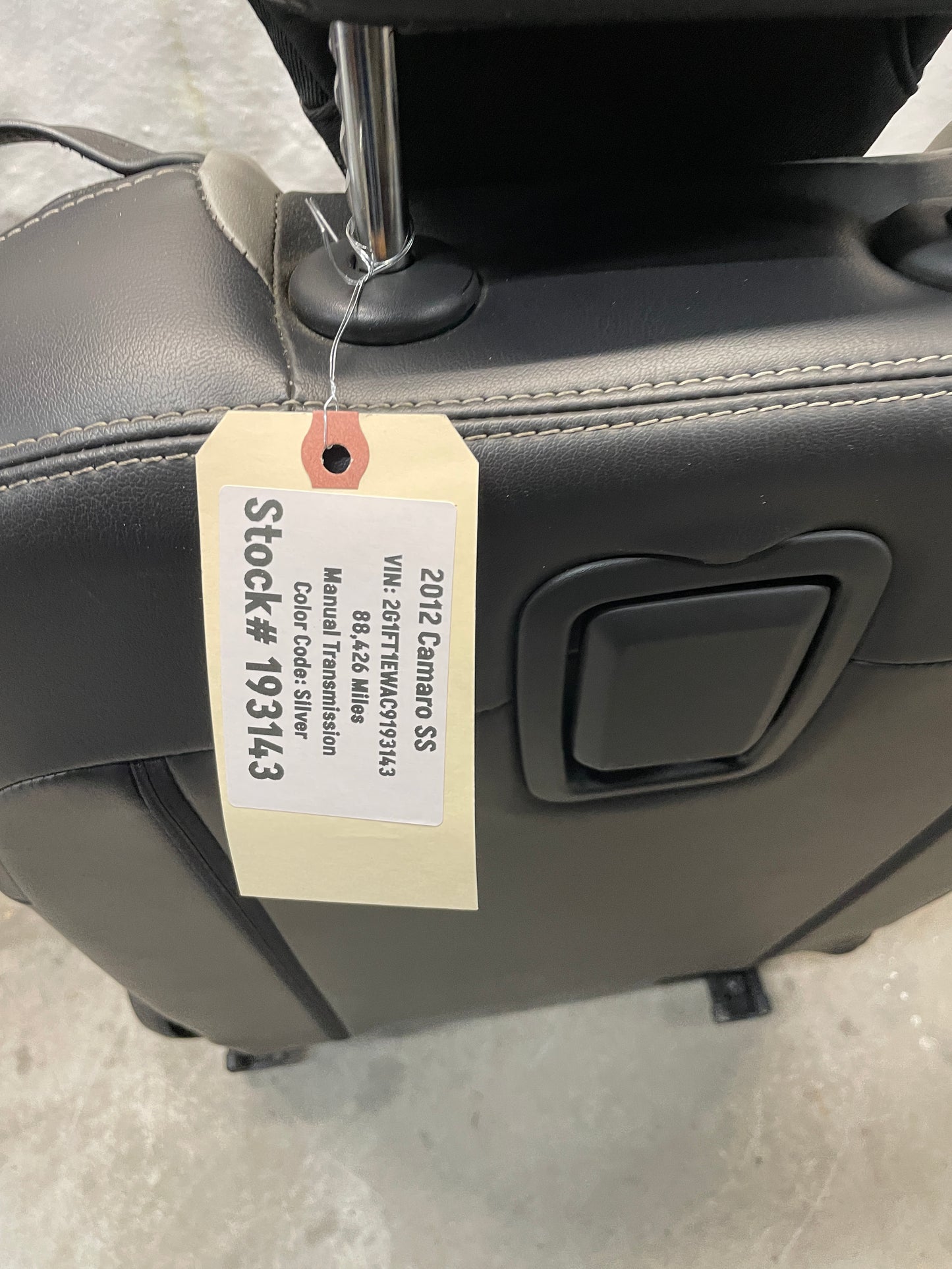 2012 Chevy Camaro SS Seats Fronts and Rears Black and Gray Grey Leather OEM - Day's Parts Yard