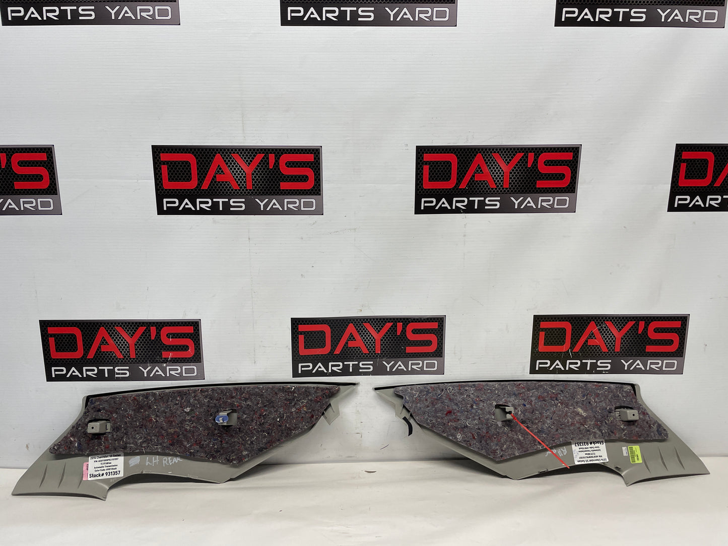 2014 Chevy SS Sedan RH & LH Interior C Pillar Trim OEM - Day's Parts Yard