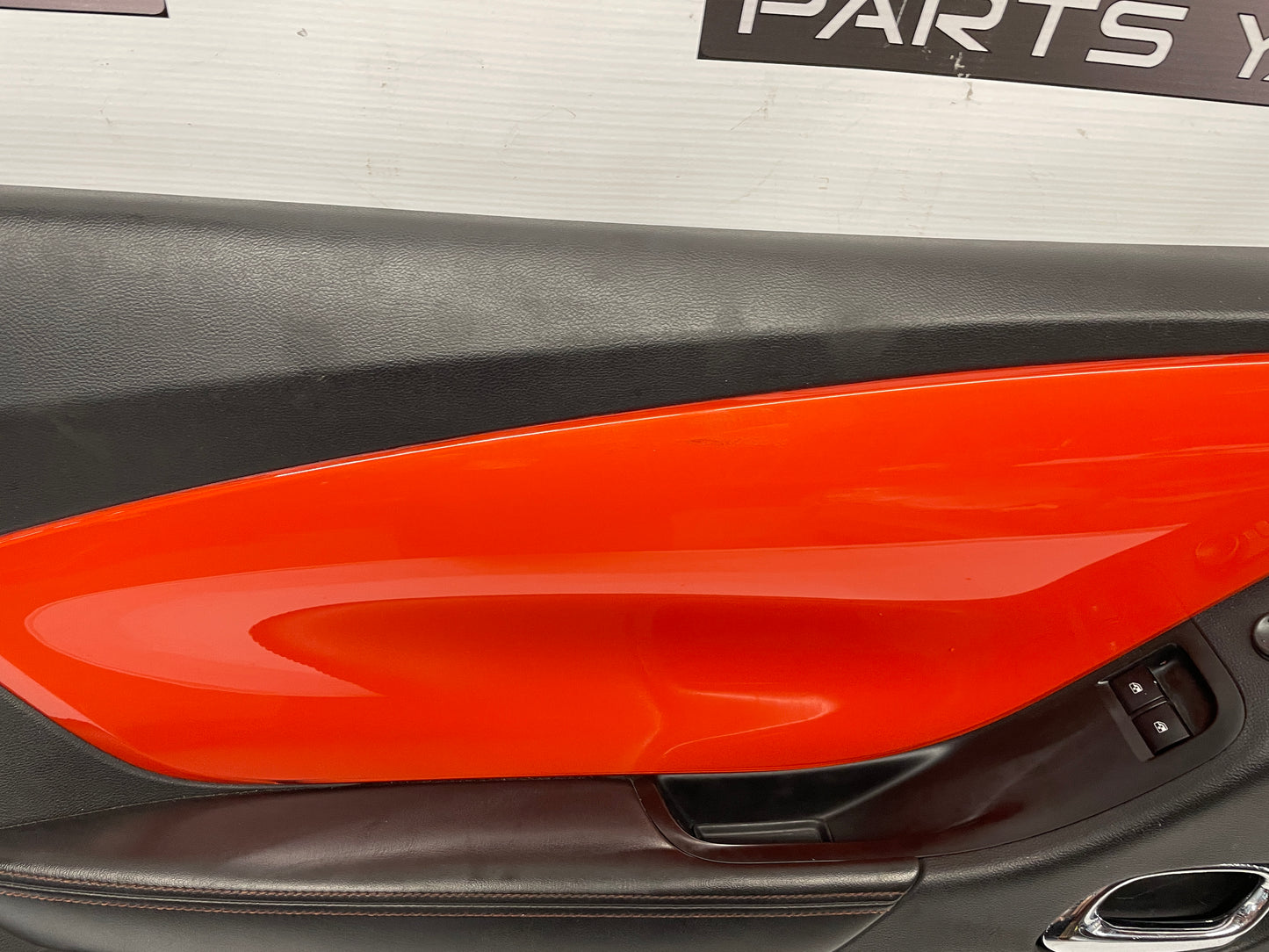 2010 Chevy Camaro SS LH Driver Front Interior Door Panel Orange OEM - Day's Parts Yard