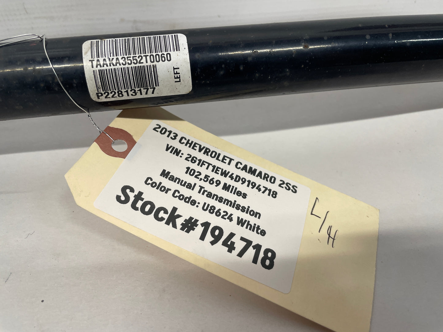 2013 Chevy Camaro 2SS LH Driver CV Axle Half Shaft OEM - Day's Parts Yard