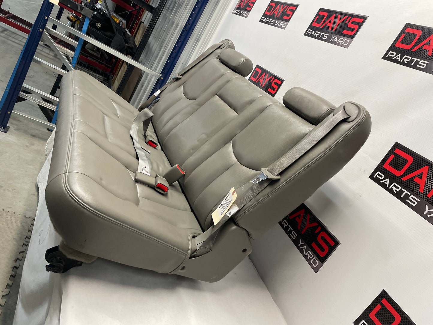 2003 Chevy Suburban Seats 3rd Row Bench Gray Grey Leather OEM - Day's Parts Yard