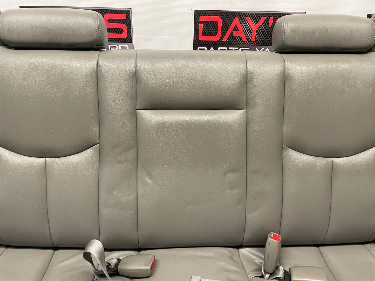 2003 Chevy Suburban Seats 3rd Row Bench Gray Grey Leather OEM - Day's Parts Yard