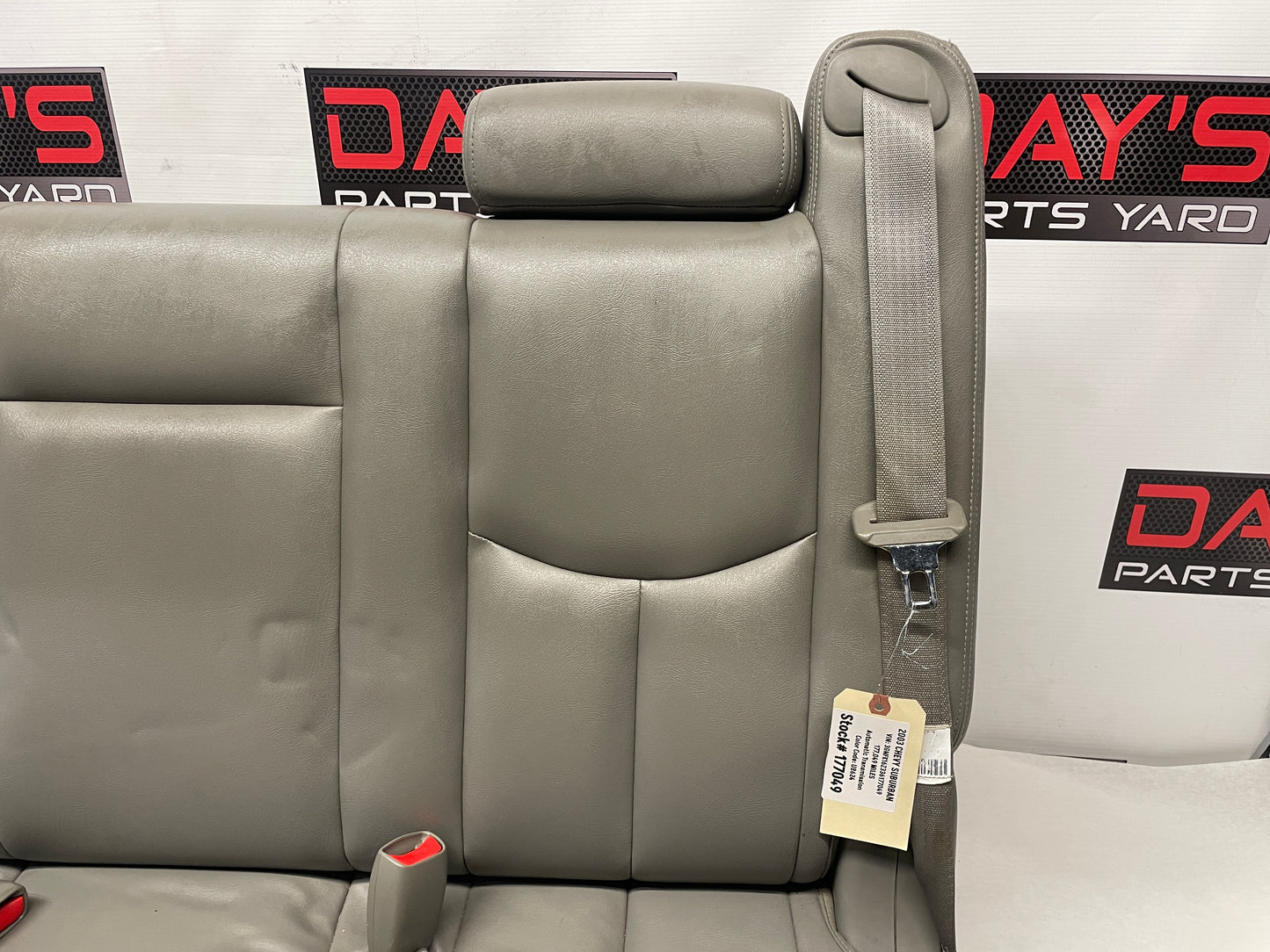 2003 Chevy Suburban Seats 3rd Row Bench Gray Grey Leather OEM - Day's Parts Yard