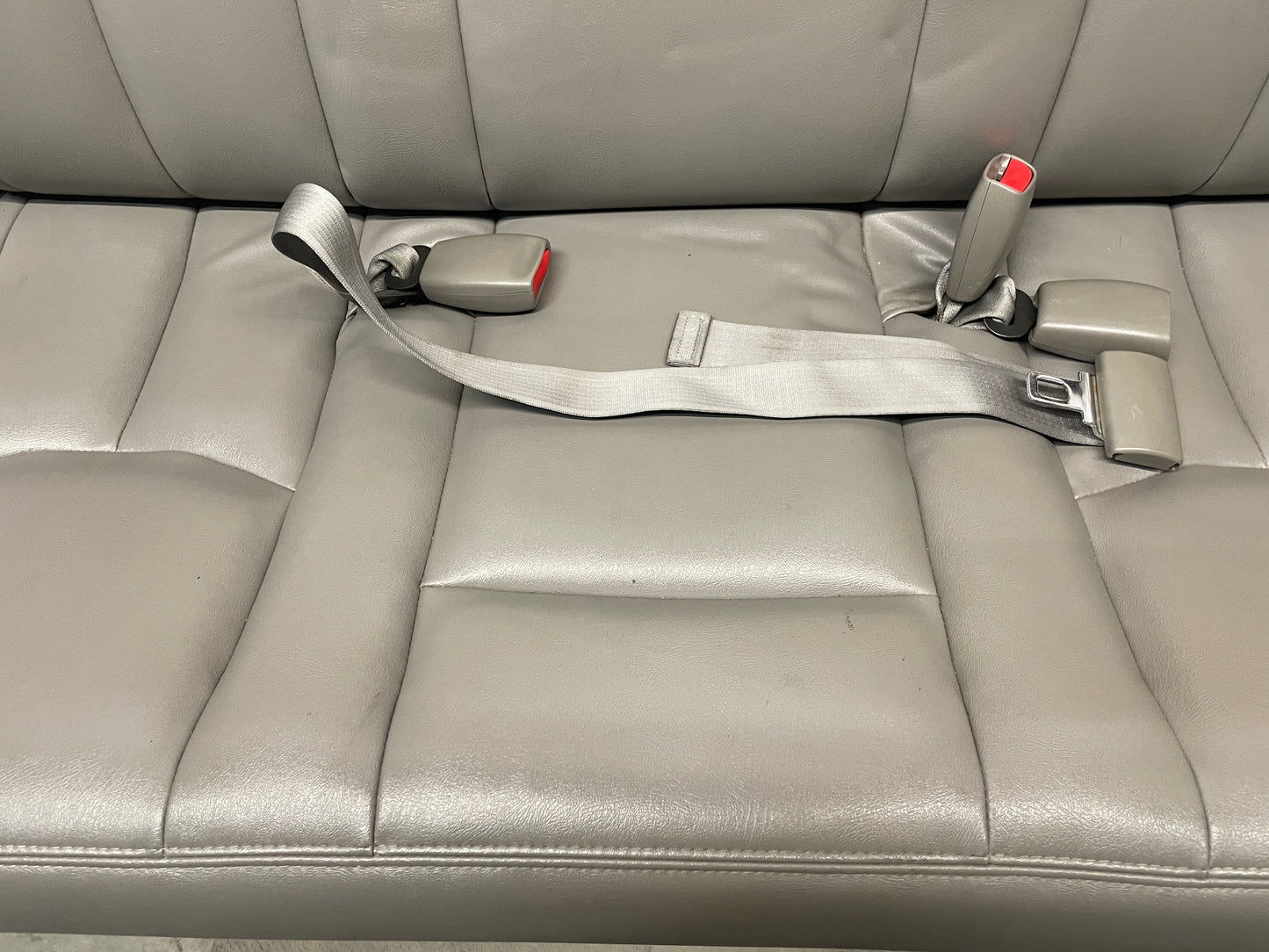 2003 Chevy Suburban Seats 3rd Row Bench Gray Grey Leather OEM - Day's Parts Yard