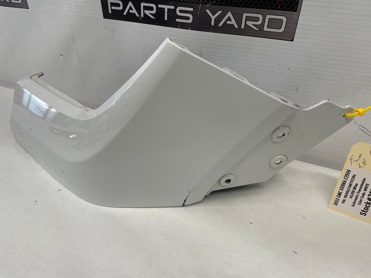 2022 GMC Sierra C2500 LH Driver Front Bumper Fender Filler Outer Trim Panel OEM - Day's Parts Yard