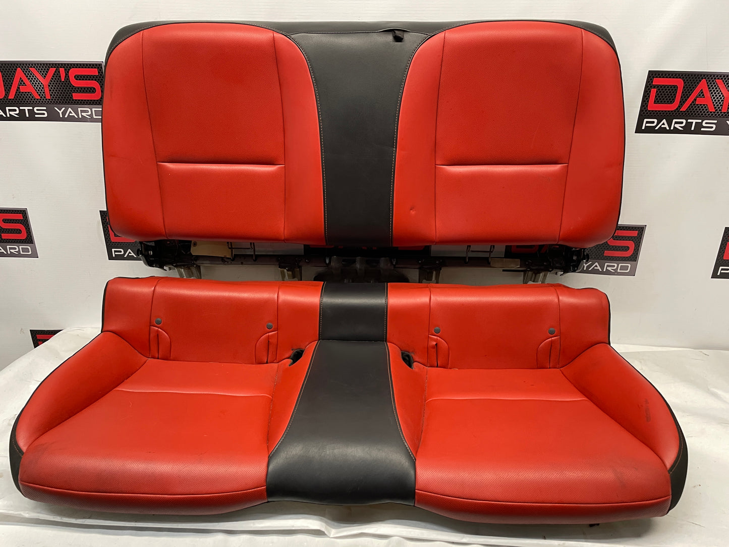 2010 Chevy Camaro SS Seats Fronts and Rears Black and Orange Leather OEM - Day's Parts Yard