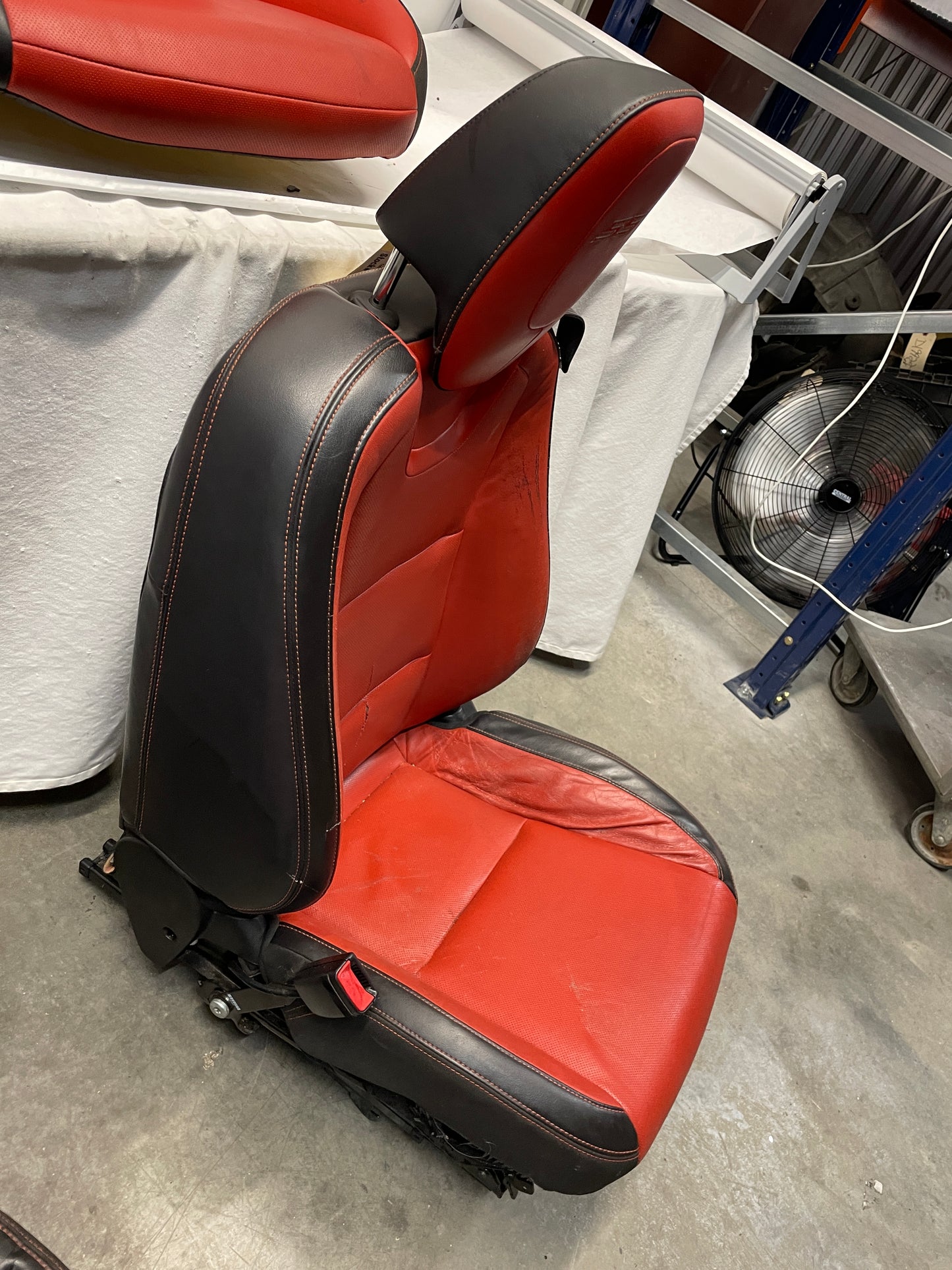 2010 Chevy Camaro SS Seats Fronts and Rears Black and Orange Leather OEM - Day's Parts Yard