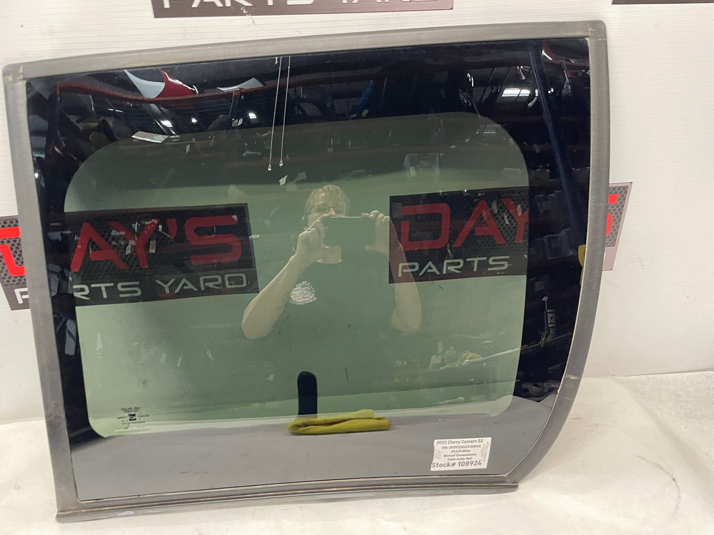 2002 Chevy Camaro SS RH Passenger T-Top Glass Window Roof Assembly OEM - Day's Parts Yard
