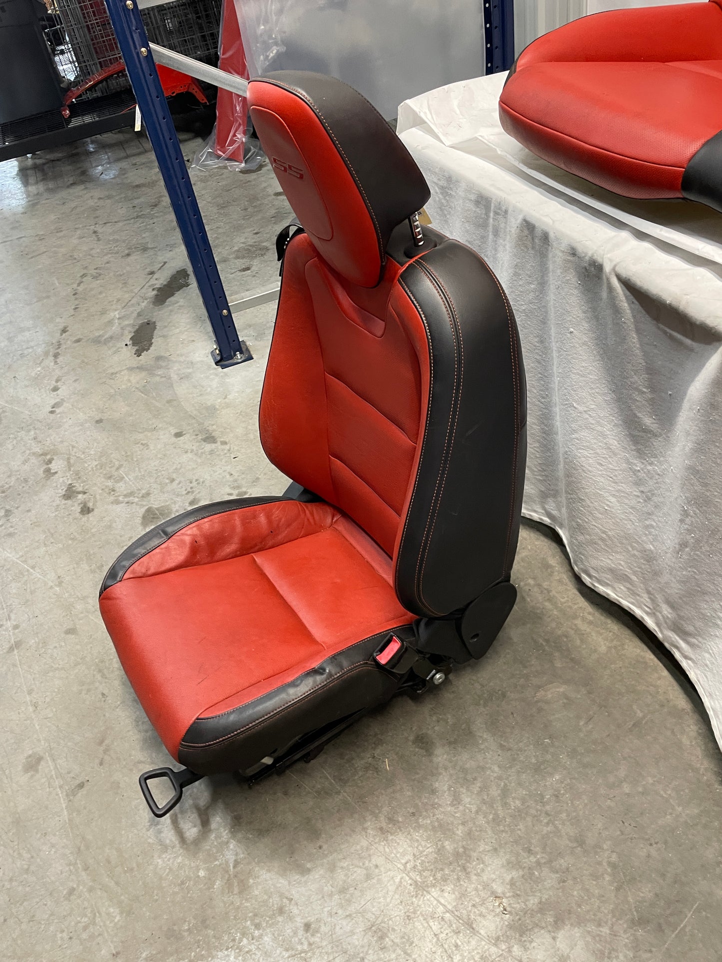 2010 Chevy Camaro SS Seats Fronts and Rears Black and Orange Leather OEM - Day's Parts Yard
