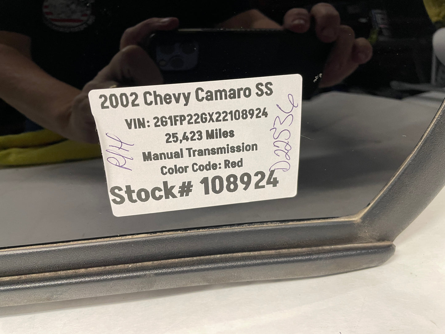2002 Chevy Camaro SS RH Passenger T-Top Glass Window Roof Assembly OEM - Day's Parts Yard