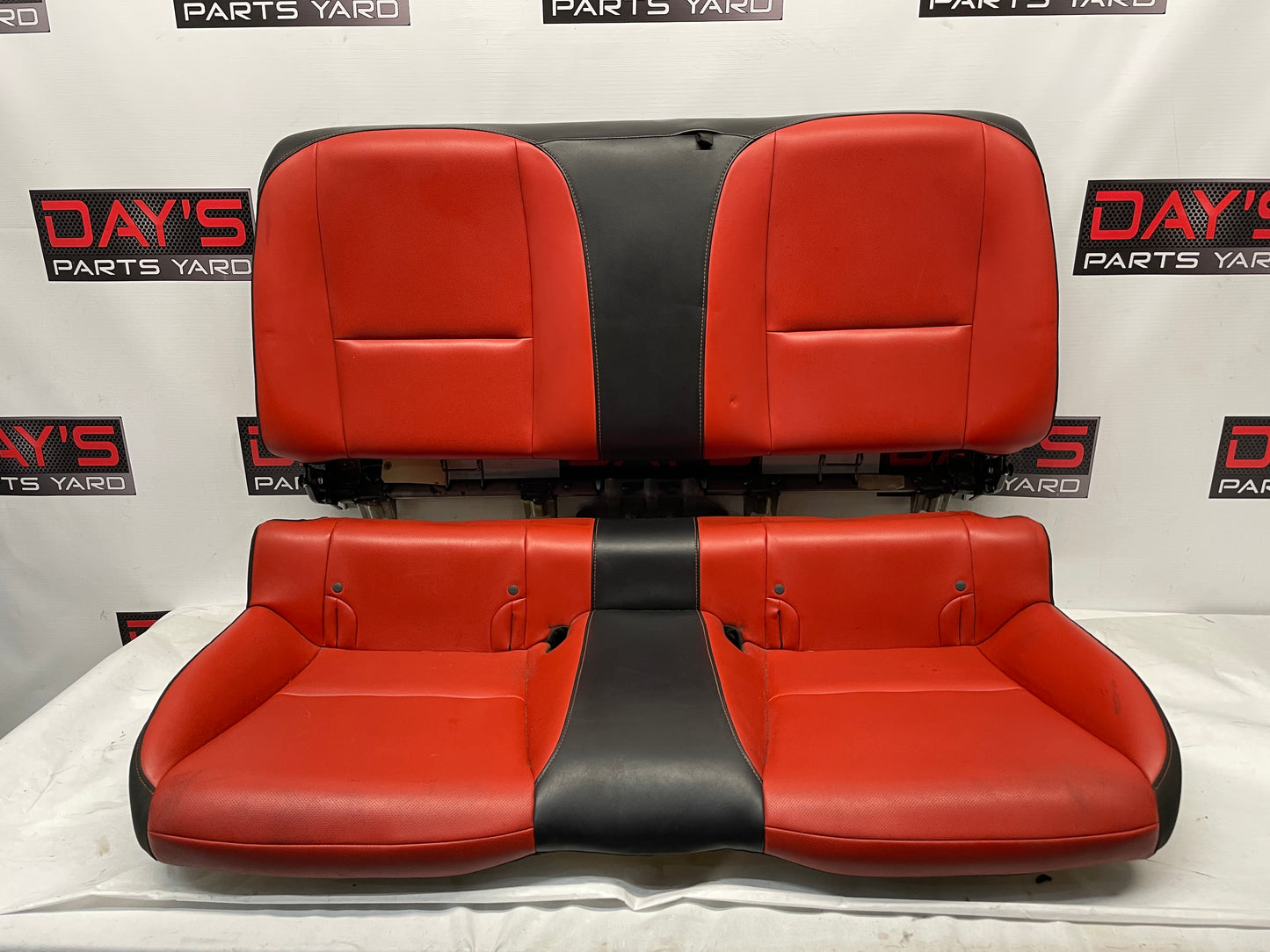 2010 Chevy Camaro SS Seats Fronts and Rears Black and Orange Leather OEM - Day's Parts Yard