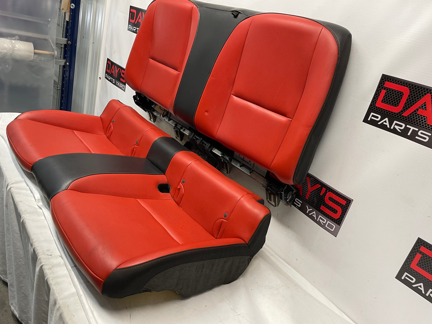 2010 Chevy Camaro SS Seats Fronts and Rears Black and Orange Leather OEM - Day's Parts Yard