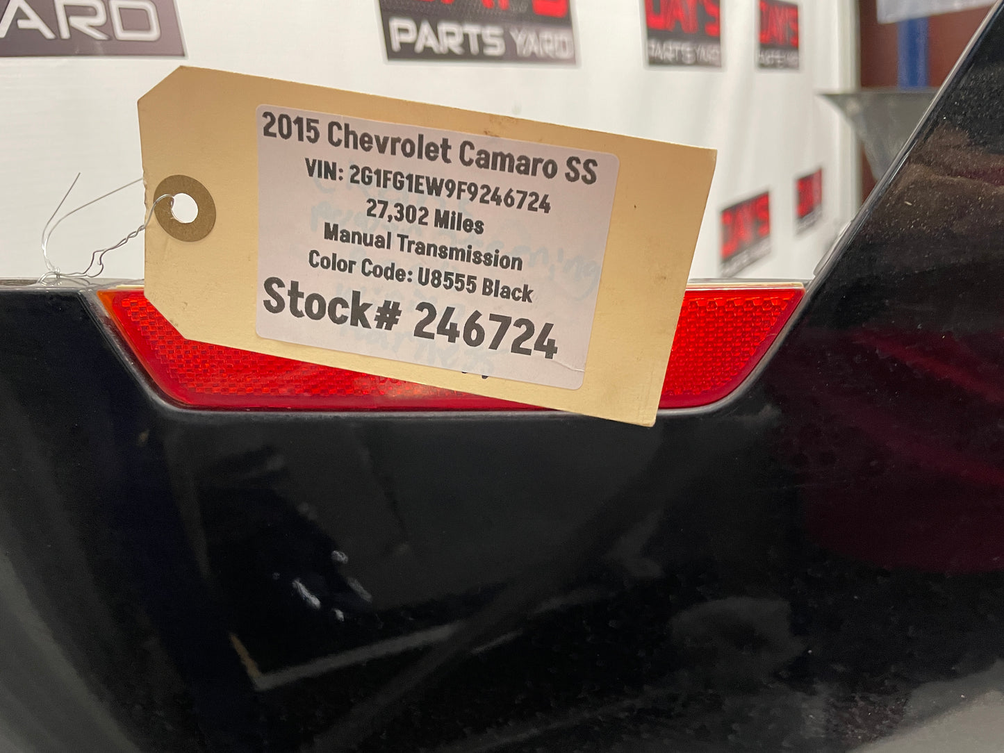 2015 Chevy Camaro SS Complete Rear Bumper Cover Black OEM