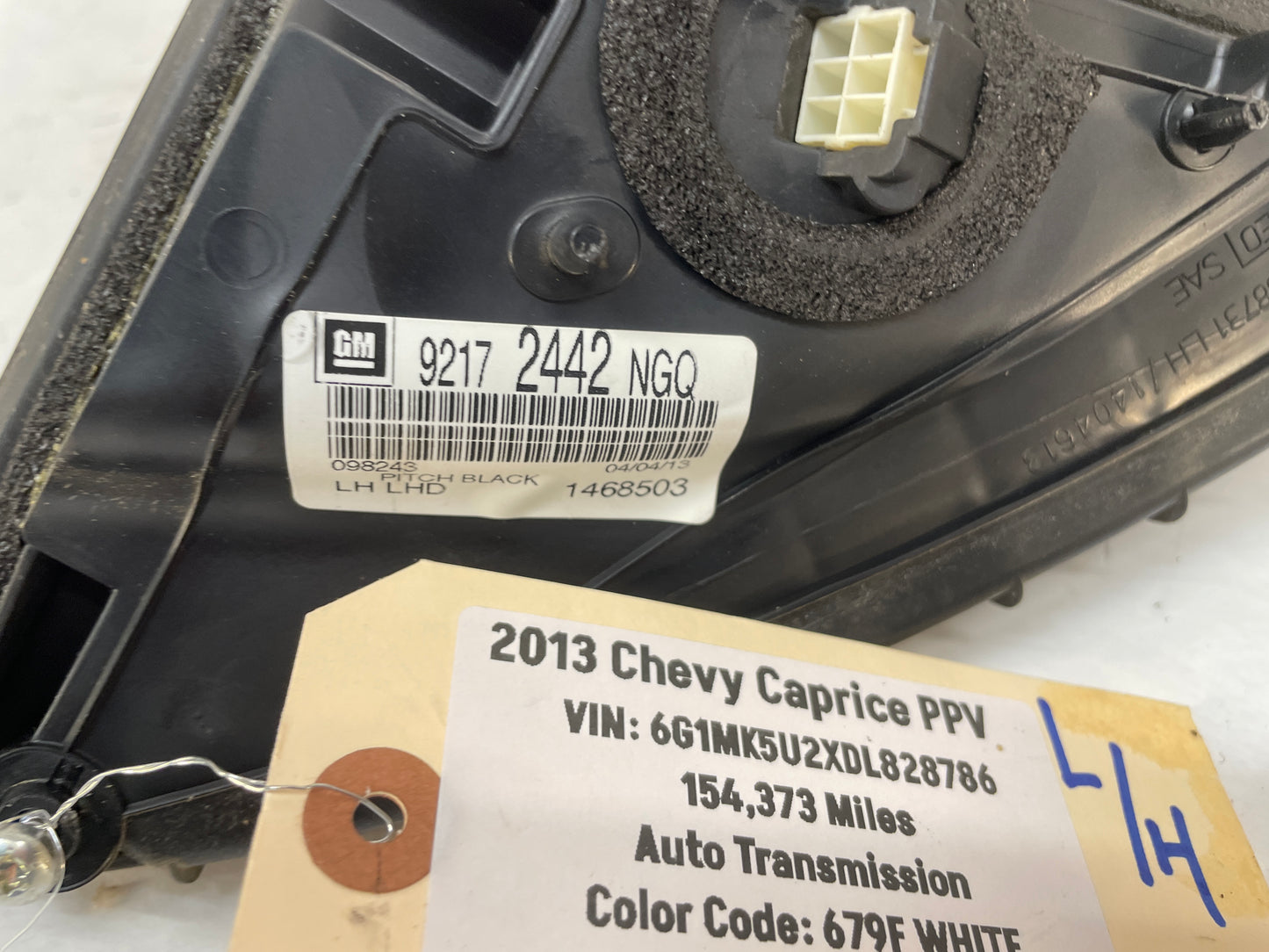 2013 Chevy Caprice PPV LH Driver Exterior Out Side Door Mirror OEM - Day's Parts Yard