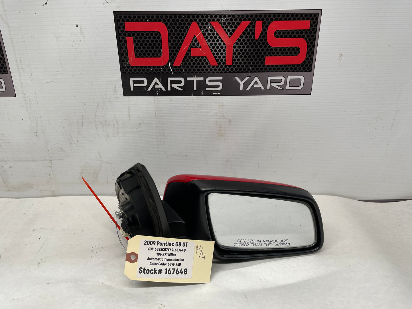 2009 Pontiac G8 GT RH Passenger Exterior Side Mirror OEM - Day's Parts Yard