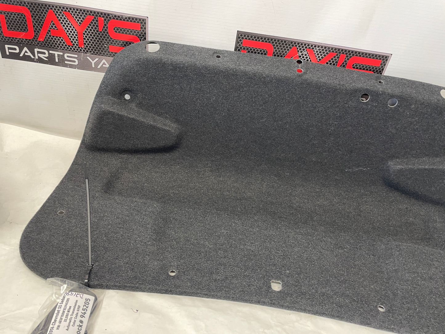 2014 Chevy SS Sedan Trunk Deck Lid Liner Carpet Felt OEM - Day's Parts Yard