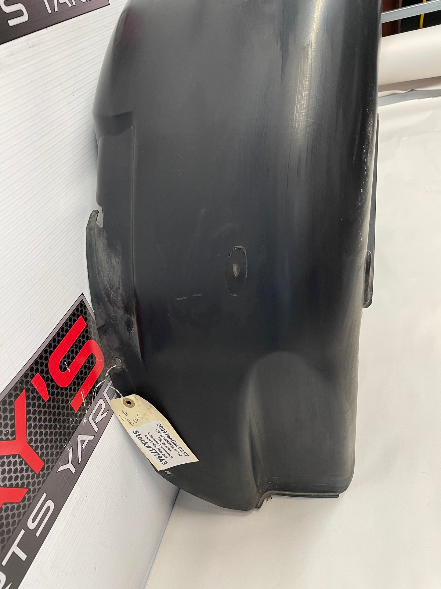 2009 Pontiac G8 GT LH Driver Rear Fender Liner OEM - Day's Parts Yard