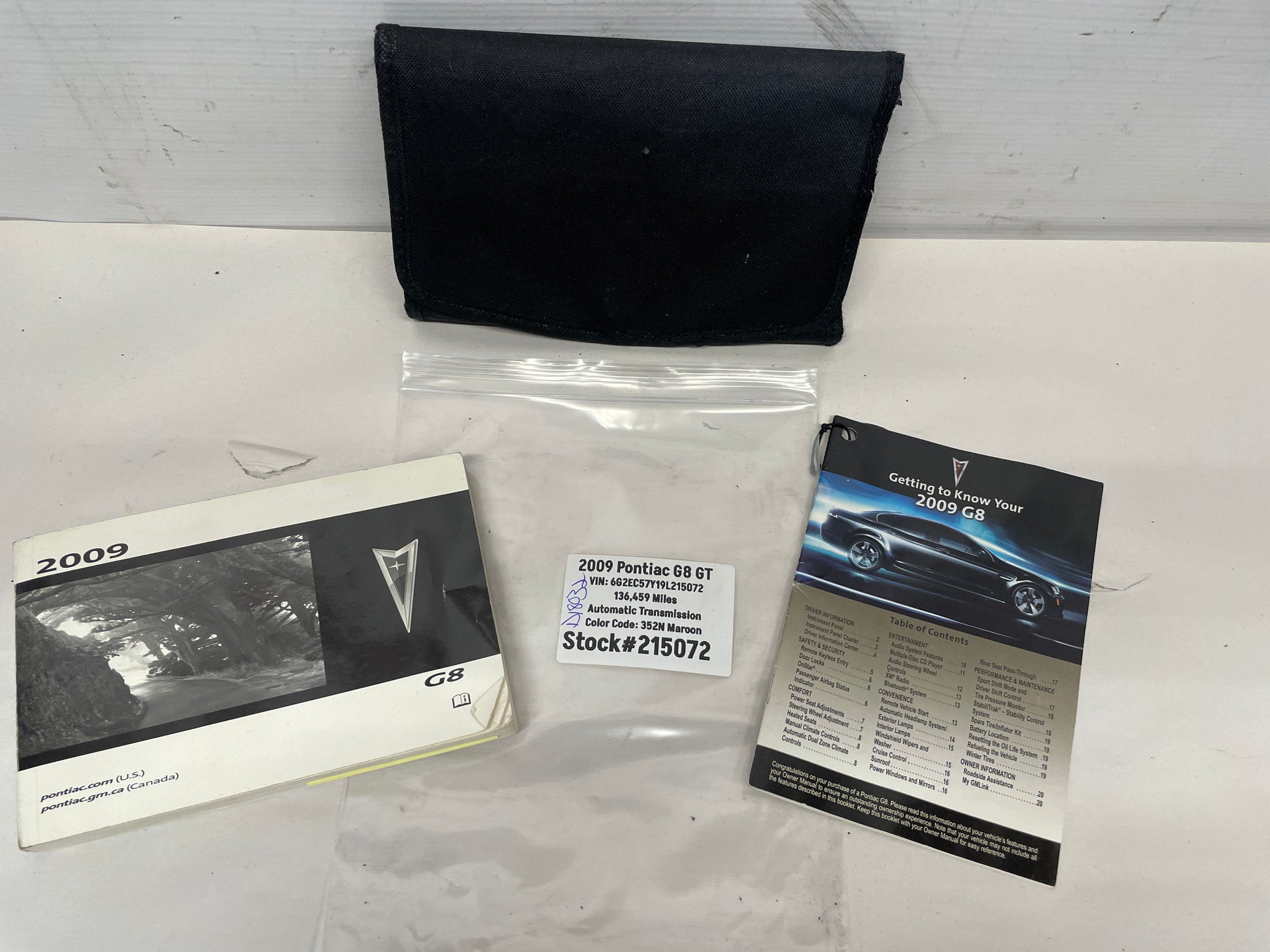 2009 Pontiac G8 GT Owners Manual Booklet OEM - Day's Parts Yard