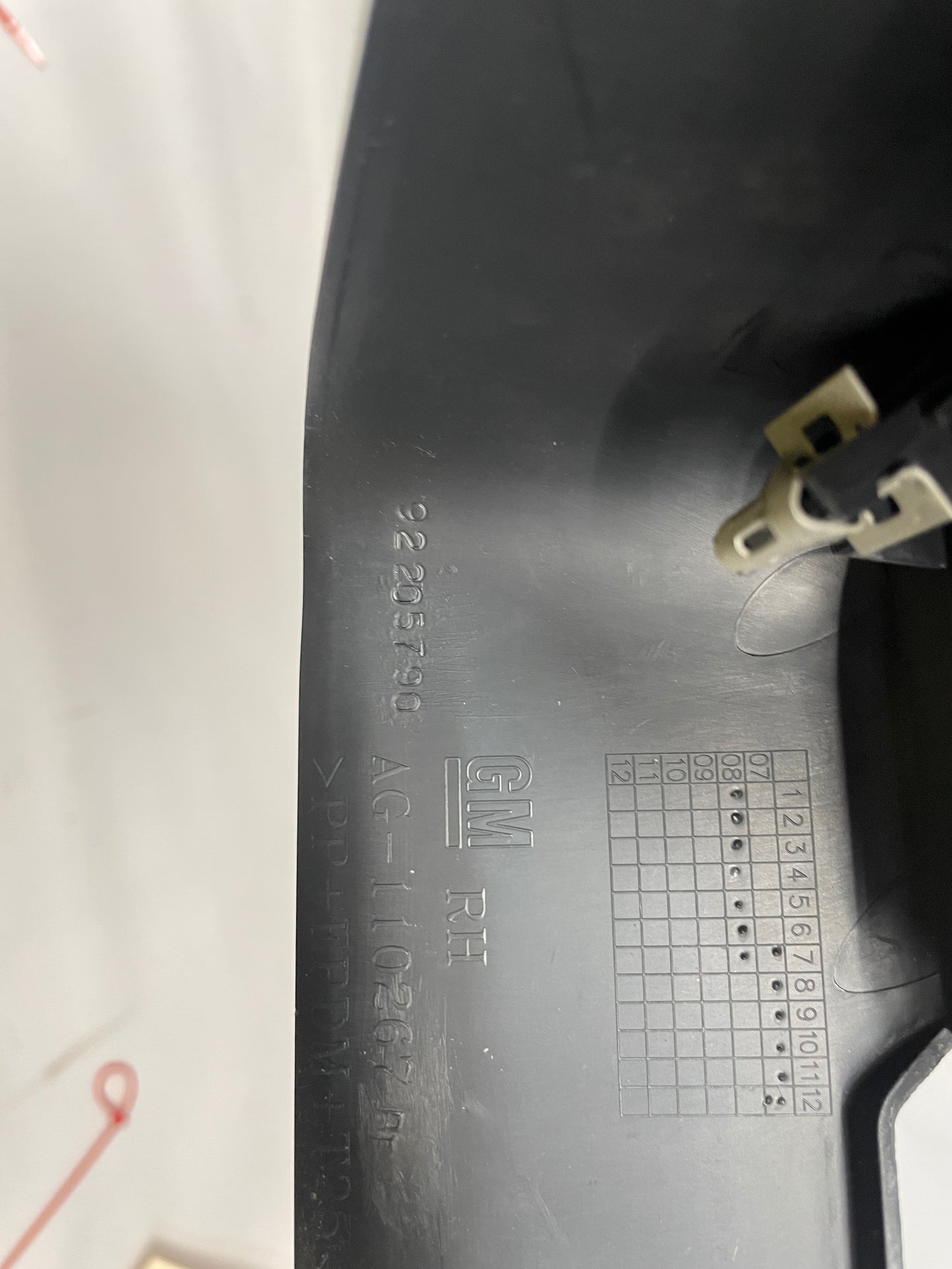 2009 Pontiac G8 GT RH Passenger Front Seat Rear Outer Track Trim Cover OEM - Day's Parts Yard