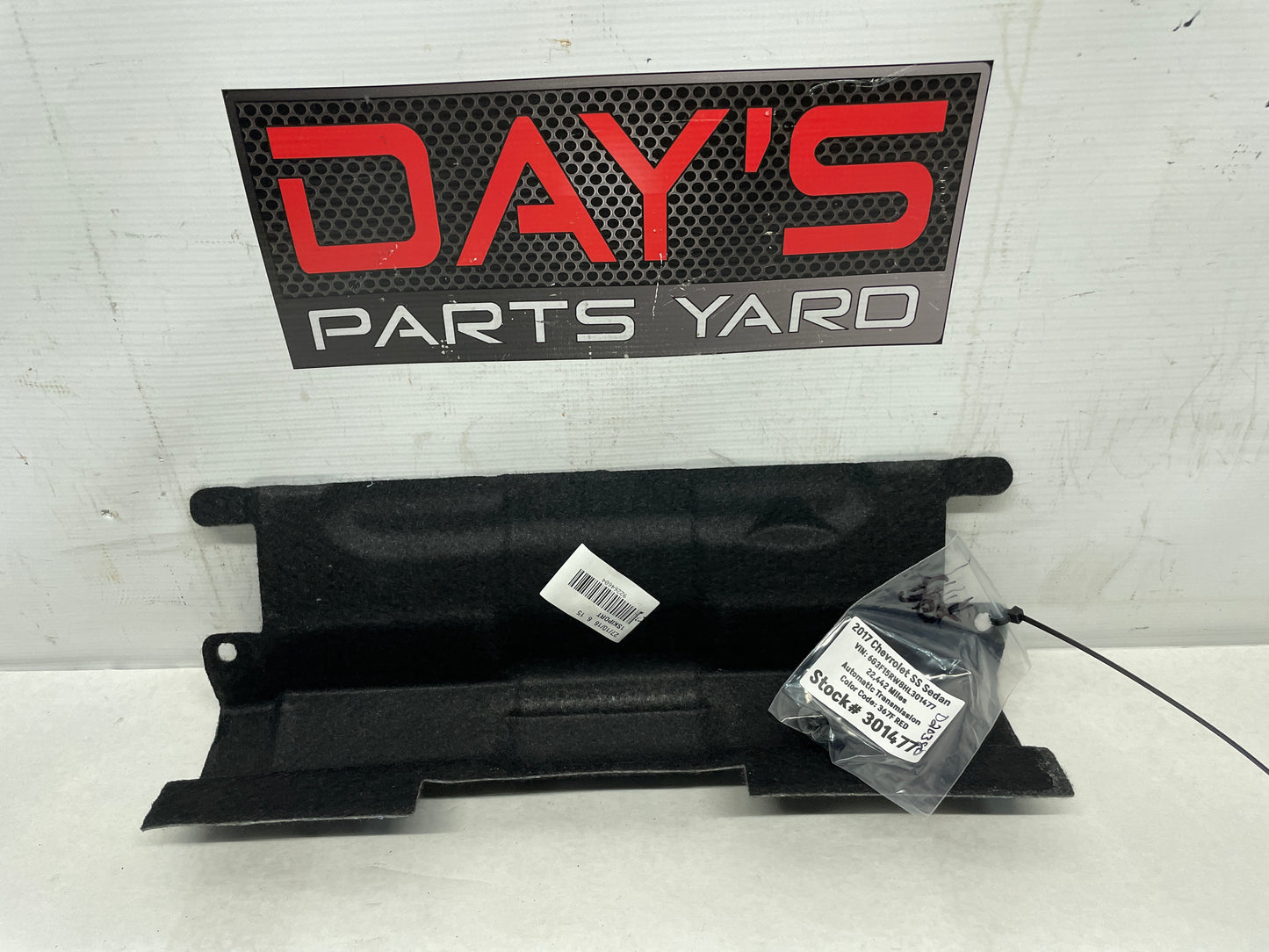 2017 Chevy SS Sedan Rear Seat Ski Port Felt Trunk Carpet OEM - Day's Parts Yard
