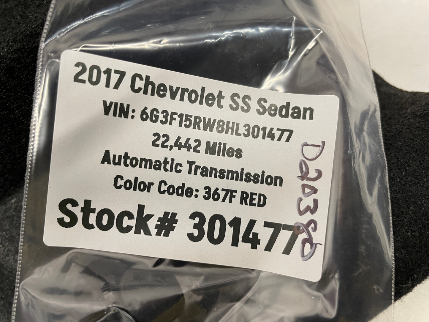 2017 Chevy SS Sedan Rear Seat Ski Port Felt Trunk Carpet OEM - Day's Parts Yard