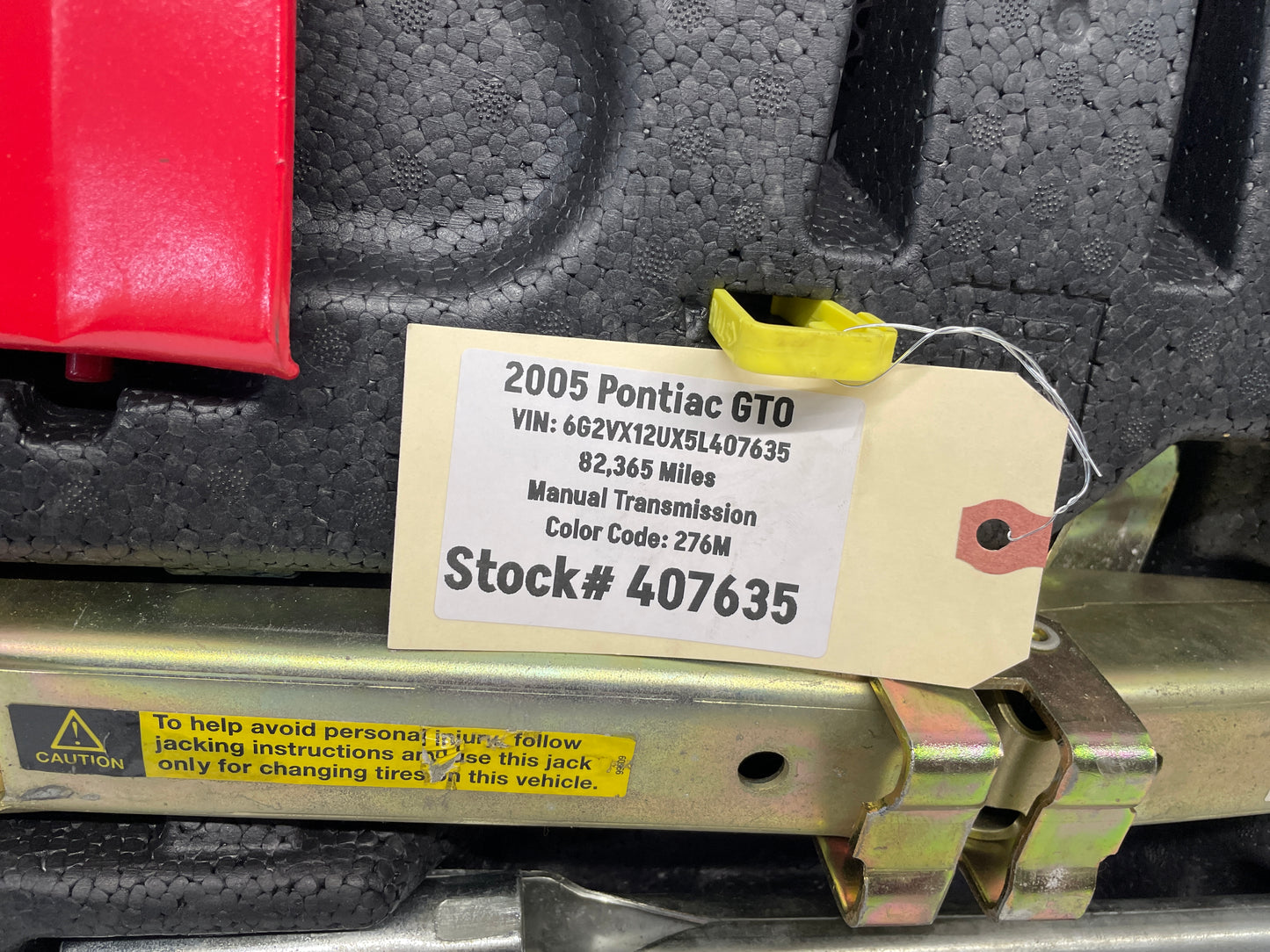 2005 Pontiac GTO Emergency Spare Tire Jack Tool Kit OEM - Day's Parts Yard